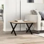 Mesa de centro marco X madera maciza pino y acero 60x60x40 cm by , Kitchen and dining tables - Ref: Foro24-3282682, Price: 66...