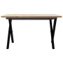 Mesa de centro marco X madera maciza pino y acero 60x60x40 cm by , Kitchen and dining tables - Ref: Foro24-3282682, Price: 66...