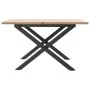 Mesa de centro marco X madera maciza pino y acero 60x60x40 cm by , Kitchen and dining tables - Ref: Foro24-3282682, Price: 66...