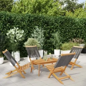 Sillas de jardín reclinables 4 uds madera maciza acacia gris de , Sillas de jardín - Ref: Foro24-3214631, Precio: 216,38 €, D...