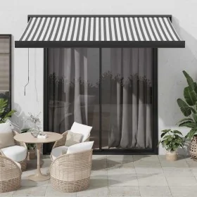 Toldo retráctil aluminio y tela antracita y blanco 3,5x2,5 m de , Toldos - Ref: Foro24-3216139, Precio: 627,91 €, Descuento: %