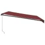 Toldo retráctil manual con LEDs color burdeos 450x350 cm de , Toldos - Ref: Foro24-3215003, Precio: 466,25 €, Descuento: %