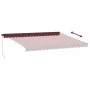 Toldo retráctil manual con LEDs color burdeos 450x350 cm de , Toldos - Ref: Foro24-3215003, Precio: 466,25 €, Descuento: %