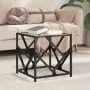 Mesa de centro de acero y tapa vidrio transparente 40x40x41 cm by , Coffee table - Ref: Foro24-845990, Price: 37,29 €, Discou...