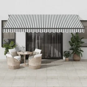 Toldo retráctil automático luz LED antracita blanco 450x350 cm de , Toldos - Ref: Foro24-3215815, Precio: 657,05 €, Descuento: %