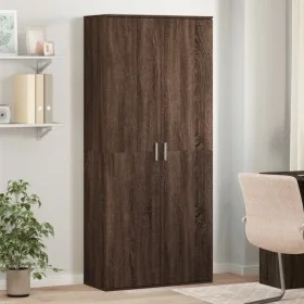 Aparador alto madera de ingeniería marrón roble 80x35x180 cm by , Lockers and storage cabinets - Ref: Foro24-3276657, Price: ...