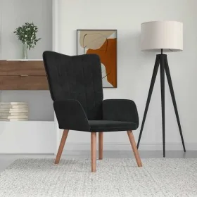 Sillón de relax de terciopelo negro de , Sillones - Ref: Foro24-327661, Precio: 104,11 €, Descuento: %