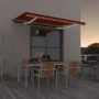 Toldo manual retráctil con LED naranja y marrón 450x350 cm by , Awnings - Ref: Foro24-3069205, Price: 468,65 €, Discount: %