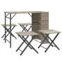 Juego de comedor de jardín plegable 5 pzas ratán PE gris claro de , Conjuntos de jardín - Ref: Foro24-365948, Precio: 168,71 ...