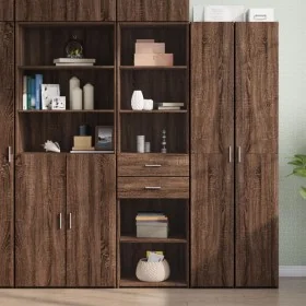 Aparador de madera de ingeniería marrón roble 50x42,5x185 cm de , Aparadores - Ref: Foro24-3281461, Precio: 138,00 €, Descuen...