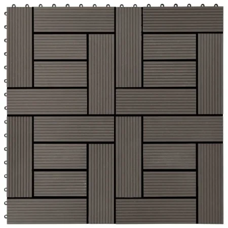 Baldosas de porche de WPC 30x30 cm 1 m² marrón oscuro 11 uds de , Suelos y moquetas - Ref: Foro24-45028, Precio: 68,80 €, Des...