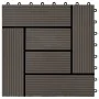 Baldosas de porche de WPC 30x30 cm 1 m² marrón oscuro 11 uds de , Suelos y moquetas - Ref: Foro24-45028, Precio: 68,80 €, Des...