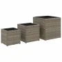 Jardineras 3 unidades ratán sintético gris de , Maceteros y jardineras - Ref: Foro24-366397, Precio: 82,67 €, Descuento: %