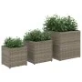 Jardineras 3 unidades ratán sintético gris de , Maceteros y jardineras - Ref: Foro24-366397, Precio: 82,67 €, Descuento: %