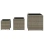 Jardineras 3 unidades ratán sintético gris de , Maceteros y jardineras - Ref: Foro24-366397, Precio: 82,67 €, Descuento: %