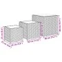 Jardineras 3 unidades ratán sintético gris de , Maceteros y jardineras - Ref: Foro24-366397, Precio: 82,67 €, Descuento: %
