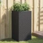 Jardinera de ratán sintético negra 40x40x80 cm de , Maceteros y jardineras - Ref: Foro24-366413, Precio: 75,08 €, Descuento: %