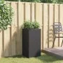 Jardinera de ratán sintético negra 40x40x80 cm de , Maceteros y jardineras - Ref: Foro24-366413, Precio: 75,08 €, Descuento: %