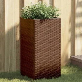 Jardinera de ratán sintético marrón 30x30x60 cm by , Pots and planters - Ref: Foro24-366411, Price: 51,10 €, Discount: %