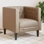 Sillón Chesterfield de cuero artificial marrón capuchino de , Sofás - Ref: Foro24-372657, Precio: 160,94 €, Descuento: %