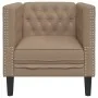 Sillón Chesterfield de cuero artificial marrón capuchino de , Sofás - Ref: Foro24-372657, Precio: 160,94 €, Descuento: %