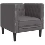 Sillón Chesterfield de cuero artificial gris de , Sofás - Ref: Foro24-372655, Precio: 164,18 €, Descuento: %