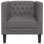 Sillón Chesterfield de cuero artificial gris de , Sofás - Ref: Foro24-372655, Precio: 164,18 €, Descuento: %