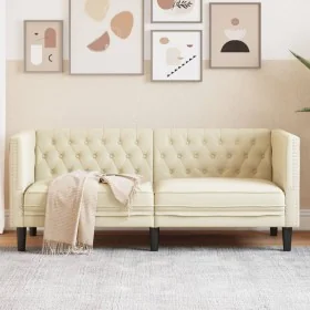 Sofá Chesterfield de 2 plazas cuero artificial blanco crema von , Sofas - Ref: Foro24-372660, Preis: 276,84 €, Rabatt: %