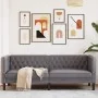 Sofá Chesterfield de 3 plazas cuero artificial gris by , Sofas - Ref: Foro24-372669, Price: 270,34 €, Discount: %