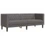 Sofá Chesterfield de 3 plazas cuero artificial gris by , Sofas - Ref: Foro24-372669, Price: 270,34 €, Discount: %