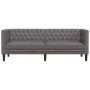 Sofá Chesterfield de 3 plazas cuero artificial gris by , Sofas - Ref: Foro24-372669, Price: 270,34 €, Discount: %