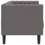 Sofá Chesterfield de 3 plazas cuero artificial gris by , Sofas - Ref: Foro24-372669, Price: 270,34 €, Discount: %