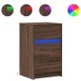 Mesita de noche con luces LED madera de ingeniería roble marrón by , Nightstands - Ref: Foro24-852018, Price: 62,81 €, Discou...