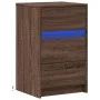 Mesita de noche con luces LED madera de ingeniería roble marrón by , Nightstands - Ref: Foro24-852018, Price: 62,81 €, Discou...
