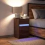 Mesita de noche con luces LED madera de ingeniería roble marrón by , Nightstands - Ref: Foro24-852018, Price: 62,81 €, Discou...