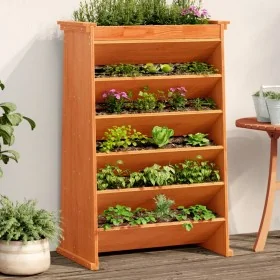 Jardinera hierbas 6 niveles madera maciza marrón 69x40x101,5 cm de , Maceteros y jardineras - Ref: Foro24-855055, Precio: 136...
