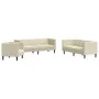 Juego de sofás Chesterfield 3 piezas cuero sintético crema by , Sofas - Ref: Foro24-3209268, Price: 716,15 €, Discount: %
