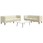 Juego de sofás Chesterfield 2 piezas cuero sintético crema by , Sofas - Ref: Foro24-3209275, Price: 546,96 €, Discount: %