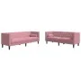 Set de sofás Chesterfield con cojines 2 piezas terciopelo rosa de , Sofás - Ref: Foro24-3209294, Precio: 630,64 €, Descuento: %