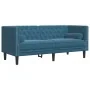 Set de sofás Chesterfield con cojines 3 piezas terciopelo azul de , Sofás - Ref: Foro24-3209289, Precio: 912,18 €, Descuento: %