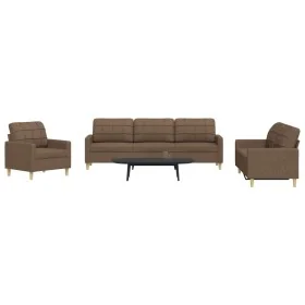 Juego de sofás 3 piezas tela marrón de , Sofás - Ref: Foro24-3278290, Precio: 616,97 €, Descuento: %