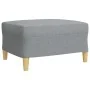Juego de sofás 3 pzas con reposapiés y cojines tela gris claro de , Sofás - Ref: Foro24-3278343, Precio: 547,36 €, Descuento: %