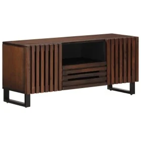 Mueble de TV madera maciza mango marrón 100x34x46 cm de , Almacenamiento para CD y DVD - Ref: Foro24-377506, Precio: 139,13 €...
