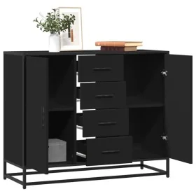 Aparador de madera de ingeniería negro 92x35x76 cm von , Sideboards - Ref: Foro24-3300825, Preis: 113,63 €, Rabatt: %