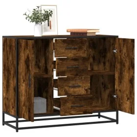Aparador madera de ingeniería roble ahumado 92x35x76 cm de , Aparadores - Ref: Foro24-3300827, Precio: 108,82 €, Descuento: %