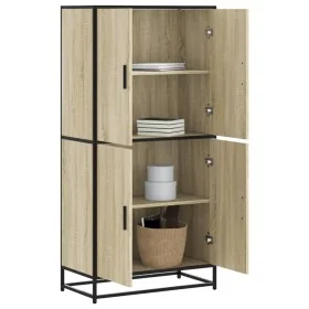 Aparador alto madera de ingeniería roble Sonoma 68x35x139 cm de , Aparadores - Ref: Foro24-3300831, Precio: 127,23 €, Descuen...