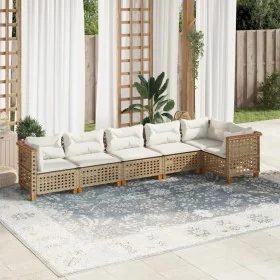 Juego de sofás jardín con cojines 6 pzas ratán sintético beige de , Conjuntos de jardín - Ref: Foro24-3261850, Precio: 523,77...