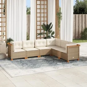 Juego de sofás jardín con cojines 6 pzas ratán sintético beige de , Conjuntos de jardín - Ref: Foro24-3261859, Precio: 496,67...