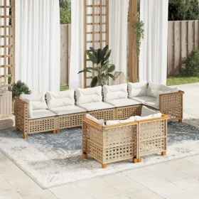 Set de sofás de jardín y cojines 8 piezas ratán sintético beige de , Conjuntos de jardín - Ref: Foro24-3261892, Precio: 709,8...