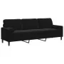 Sofá de 3 plazas con cojines terciopelo negro 210 cm de , Sofás - Ref: Foro24-3278244, Precio: 311,77 €, Descuento: %